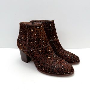 Madewell The Rosie Rich Brown Mutli Calf Hair Leopard Pattern Ankle Boots